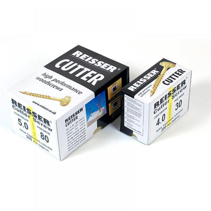 Reisser 8200S220500304 Cutter Csk Pozi Yellow Woodscrew 5.0 X 30Mm Cp (Box Of 200)