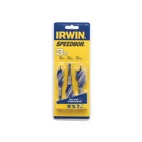 Irwin 1922006 16-25mm Blue Groove 6X Stubby Wood Bit Set Of 3 Piece