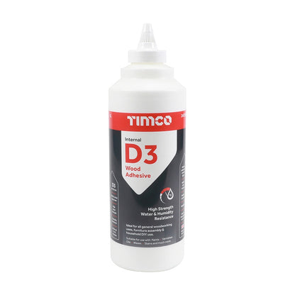 Timco High Strength D3 Wood Adhesive 1L Resin Glue Bonding Fast Cure 247258