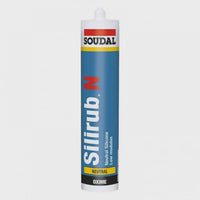 Soudal Silirub N 300ml General Purpose Low Modulus Neutral Silicone RAL7016 Anthracite Grey 146067