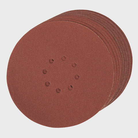 Silverline Hook & Loop Discs Punched 60Grit 225mm 10pk 274762