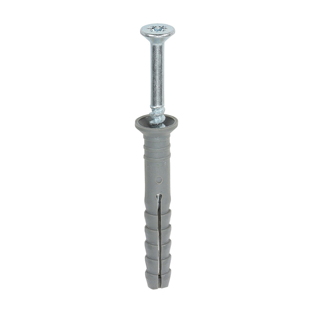 Timco 6.0 x 40mm Nylon Hammer Fixing PZ Zinc Tough Durable Nylon Plug 60040HF