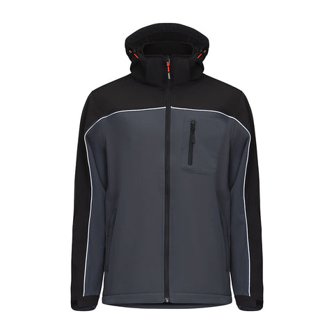 Timco Softshell Jacket Waterproof 4-way Stretch Fabric Grey/Black Large SSJ1201L