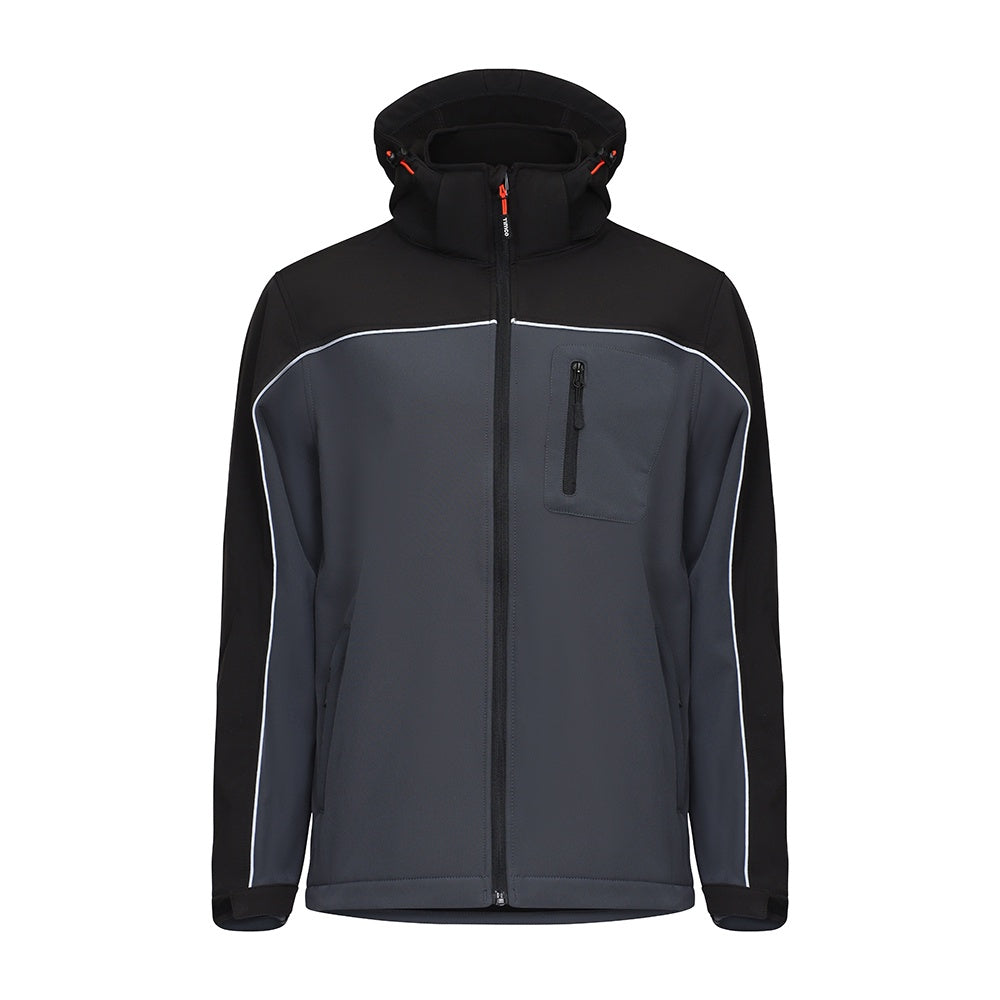Timco Softshell Jacket Waterproof 4-way Stretch Fabric Grey/Black Medium SSJ1201M