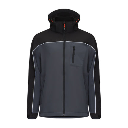 Timco Softshell Jacket Waterproof 4-way Stretch Fabric Grey/Black Medium SSJ1201M