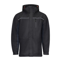 Timco Waterproof Lined Rain Jacket Front zip Adjustable Cuffs Black Medium LRJ1001M