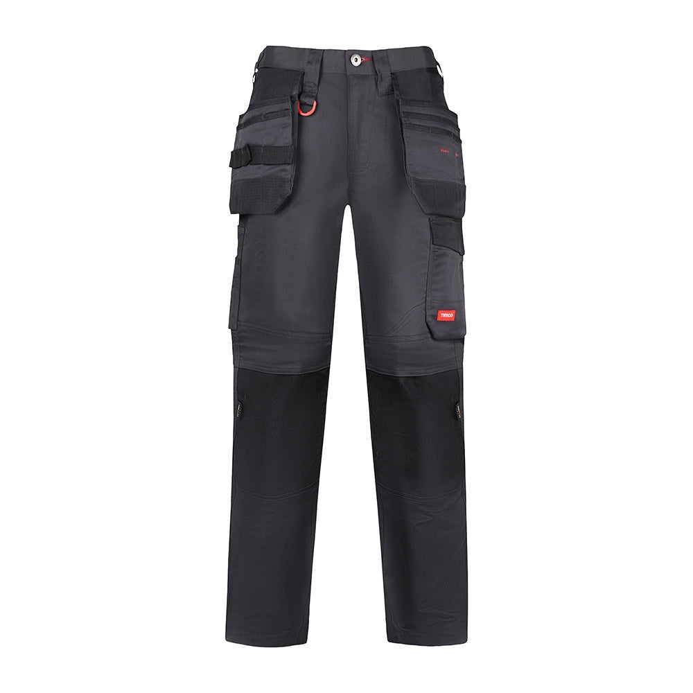 Timco W40 L32 Craftsman Trousers Heavy Duty 4-way Grey/Black CTGBK4032