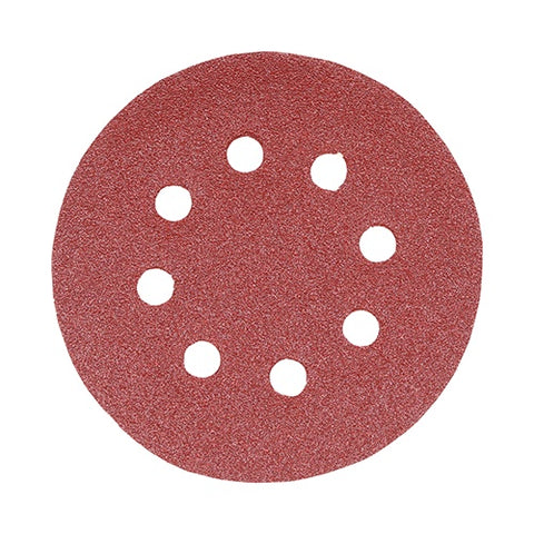 Timco 125mm Random Orbital Sanding Discs 80 Grit Red 231555