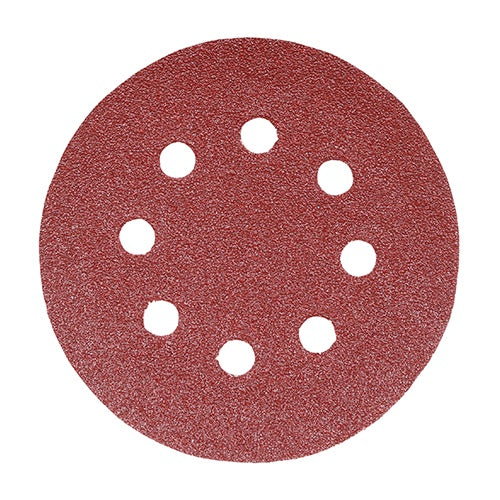 Timco 150mm Random Orbital Sanding Discs 120 Grit Red 231144