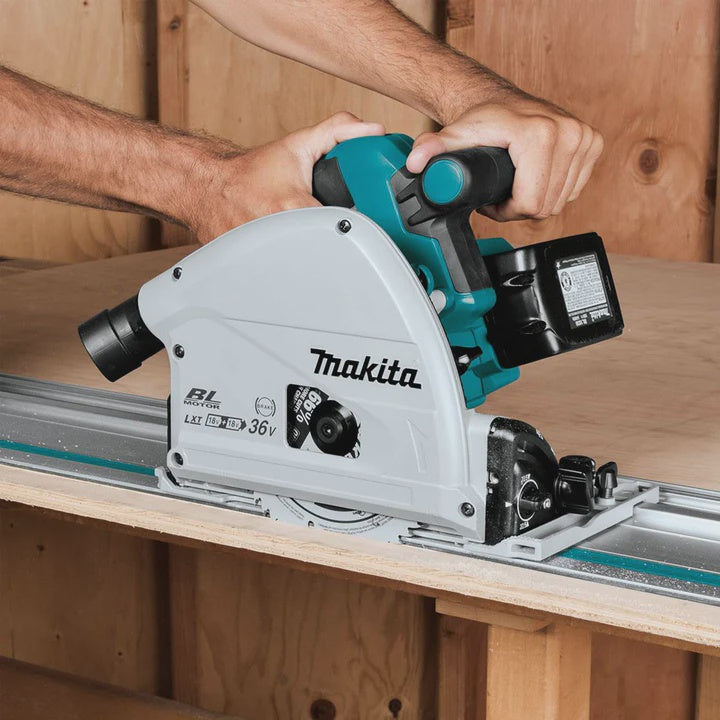 Makita DSP600TJ 36V Brushless Plunge Saw 2 x 5.0Ah Batteries & Accessories Set