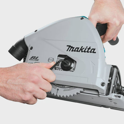 Makita DSP600ZJ 36V Brushless Plunge Saw + 2 x Guide Rail, Connector & Clamp Set