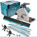 Makita DSP600ZJ 36V Brushless Plunge Saw + 2 x Guide Rail, Connector & Clamp Set