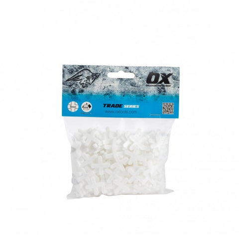 OX 5mm Trade Cross Shaped Tile Spacers Pack of 250 - OX-T160905