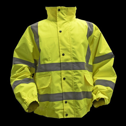 Sealey Worksafe® Hi-Vis Yellow Jacket with Quilted Lining, Elasticated Waist & Cuffs - X-Large
