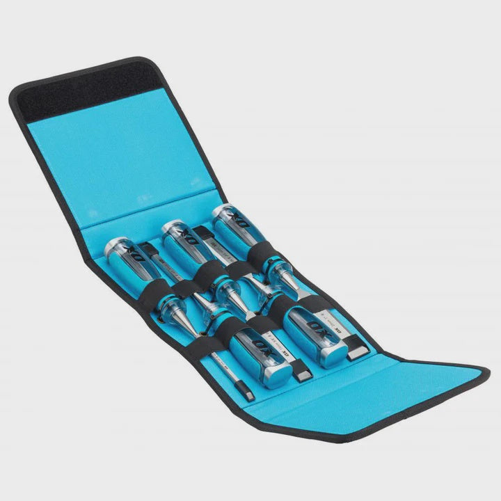OX Tools P371005 Pro Wood Chisel 5 Piece Set in Velcro Case OX-P371005