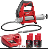 Milwaukee M12GG-0 12V Cordless Grease Gun with 2 x 2.0Ah Batteries & Charger