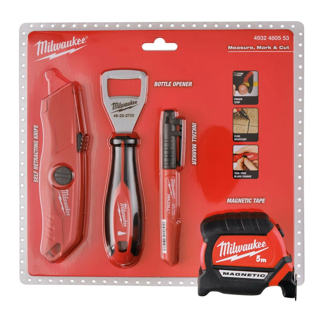 Milwaukee Knife, Measure, Marker & Opener 4 Piece 4932480553