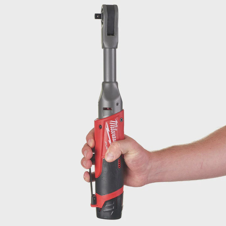Milwaukee M12FIR38LR-0 12V FUEL Brushless Long Reach 3/8in Ratchet with 2 x 2.0Ah Batteries & Charger in Bag