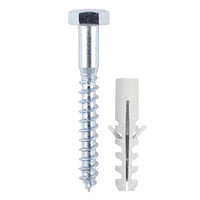 Timco Coach Screw and Nylon Plugs 6 x 80mm Pack of 2 0680CSCNP
