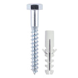 Timco Coach Screw and Nylon Plugs 6 x 80mm Pack of 2 0680CSCNP