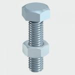 Timco 10 x 70 mm Hex Set & Hex Nut BZP M10 (20/TimBag) 1070SNZB