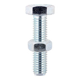Timco 8 x 40 mm Hex Set & Hex Nut BZP M8 (45/TimBag) 840SNZB