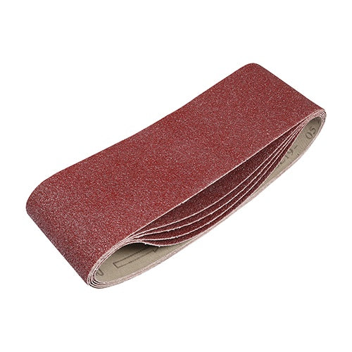 Timco Addax 75 x 533mm 120 Grit Sanding Belts Red Pack of 5 231645