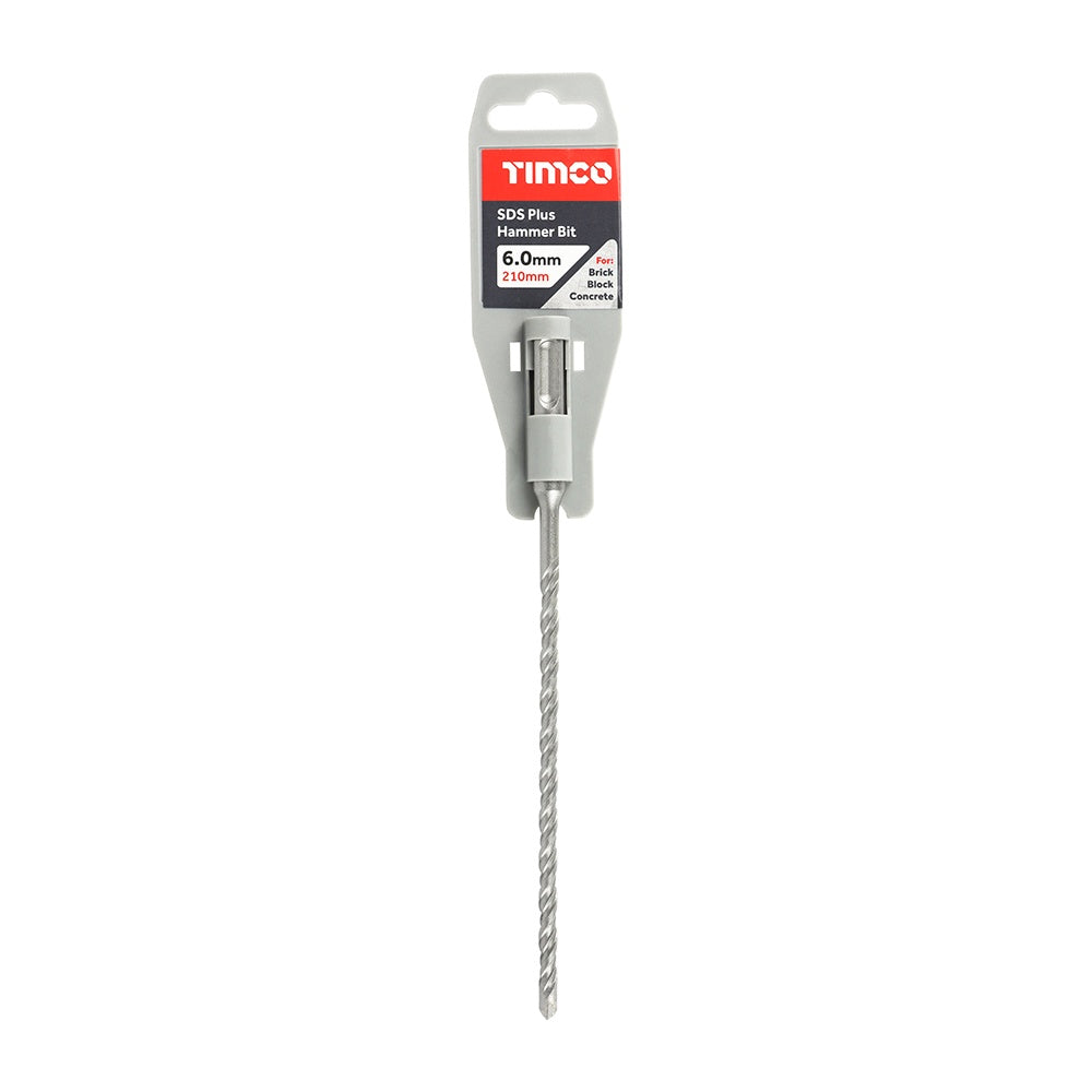 Timco 6.0 x 210mm SDS Plus Hammer Bit Fully Heat Treated SDS6210