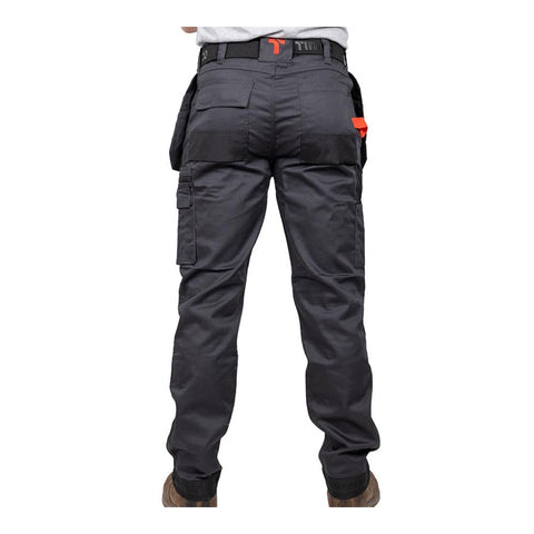 Timco W36 L32 Workman Multi-Purpose Work Trousers Grey/Black WTGBK3632