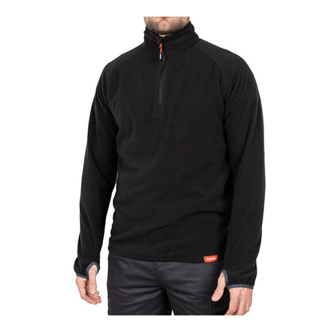 Timco Half Zip Overhead Fleece -Black Half-length front zip Medium HZOFBM