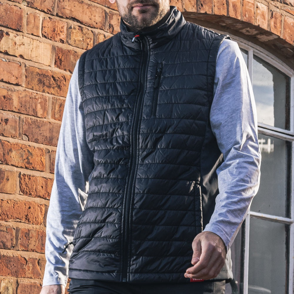 Timco Padded Bodywarmer Grey/Black Front zip Soft Line Collar Medium PB1101M