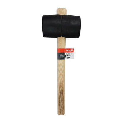 Timco 24oz Rubber Mallet Solid Black Rubber Head Ash Wood Handle  468268