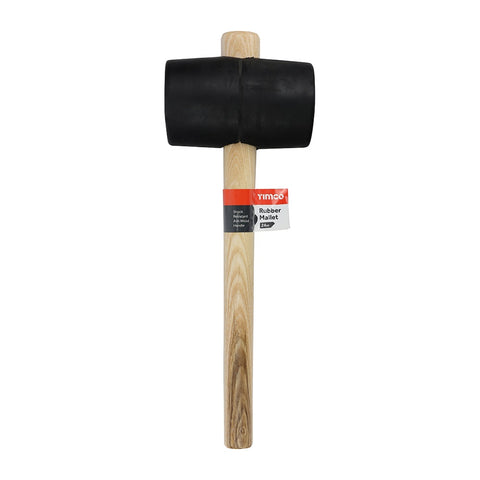 Timco 24oz Rubber Mallet Solid Black Rubber Head Ash Wood Handle  468268