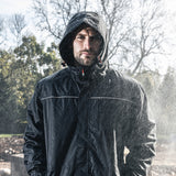 Timco Waterproof Lined Rain Jacket Front zip Adjustable Cuffs Black Large LRJ1001L