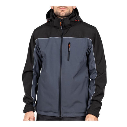 Timco Softshell Jacket Waterproof 4-way Stretch Fabric Grey/Black Extra Large SSJ1201XL