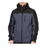 Timco Softshell Jacket Waterproof 4-way Stretch Fabric Grey/Black Large SSJ1201L