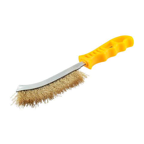 Timco 255mm High Density Brass Wire Hand Brush Yellow YWHB