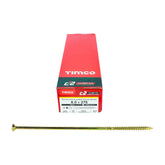 Timco 8.0 x 275mm C2 Clamp-Fix TX Double Countersunk with Ribs Twin-Cut Yellow 80275C2C
