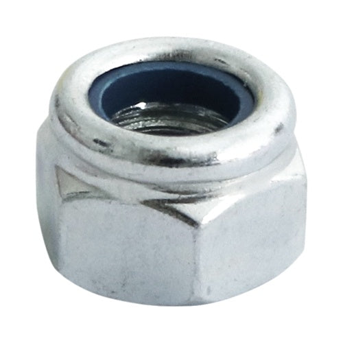 Timco M16 Nylon Nut DIN 982 BZP Type P Zink Plated (4/Tim Pack) 16NPP