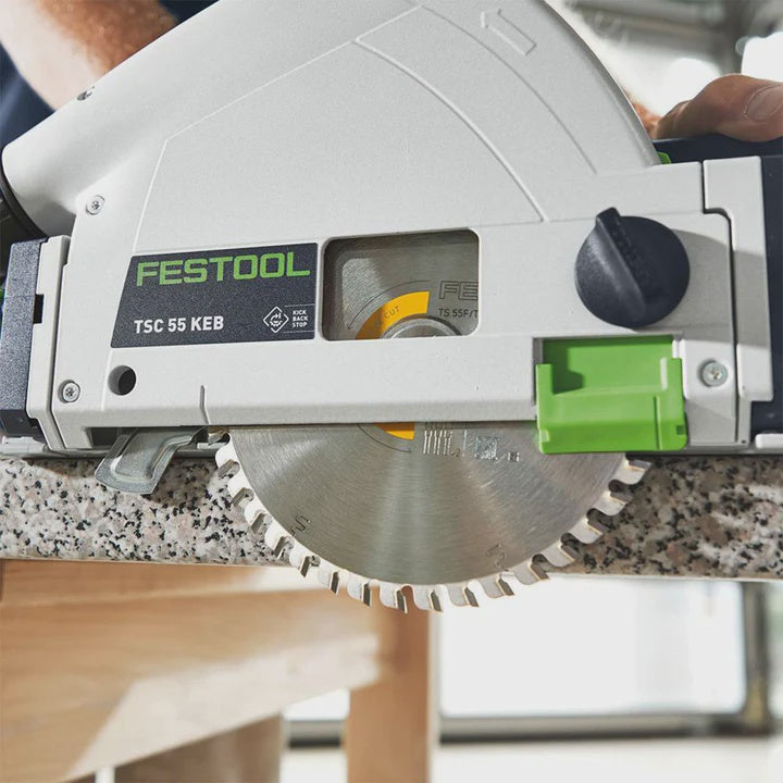 Festool TSC 55 KEB-Basic-5,0 GB 18V BL Plunge-Cut Saw - 577589 With 2 x 5.0Ah Batteries, Charger & 1 x Guide Rail Kit