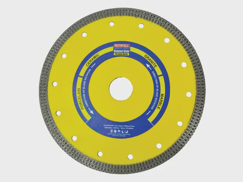 Faithfull 180 x 25.4mm Porcelain Diamond Tile Blade Continuous Rim FAIDB180CRP