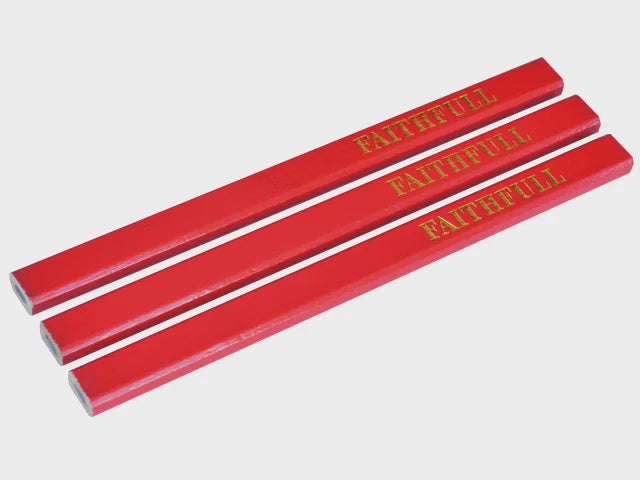 Faithfull Carpenters Pencils Pack of 3 Red / Medium General Carpentry FAICPR