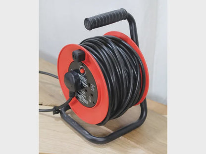 Faithfull 50m 13A 2-Socket Power Plus Open Drum Cable Reel 240V FPPCR50M