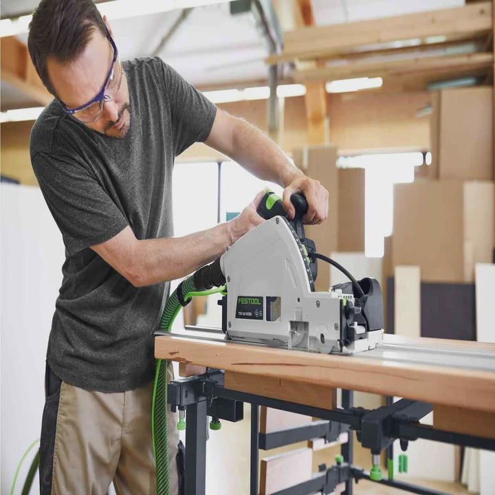 Festool TSV 60 KEBQ-Plus 230V GB Plunge-Cut Saw - 576733 With 2 x Guide Rail, Connector, Clamp & Bag