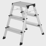 Excel Heavy Duty Fibreglass 4 Tread Ladder with 3 Step Hop Up Ladder