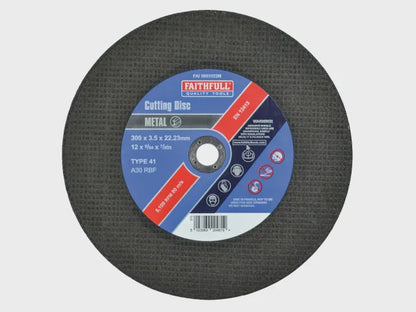 Faithfull 300mm 300 x 3.5 x 22.23mm Aluminium Oxide Cut Off Wheel for Metal FAI3003522M