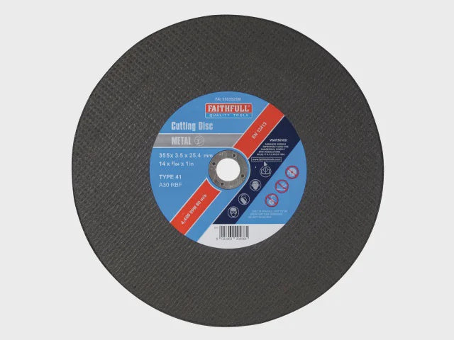 Faithfull 350mm 355 x 3.5 x 25.4mm Oxide Cut Off Wheel for Metal FAI3503525M