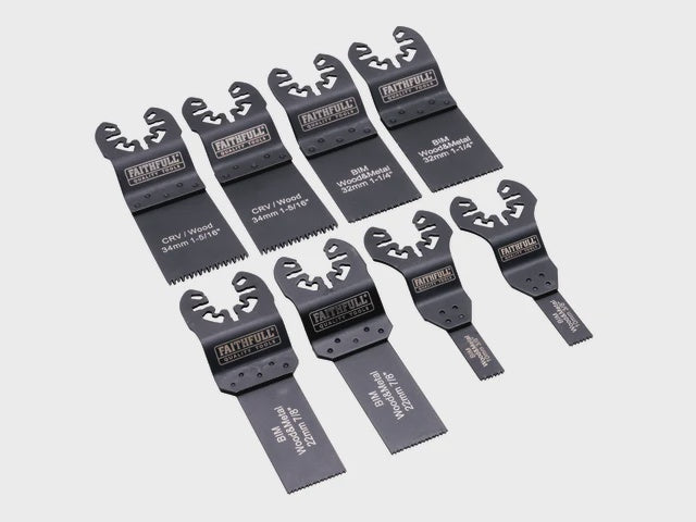 Faithfull 8 Piece Mixed Multi-Tool Cutting Wood Blade Set XMS25MULTI8