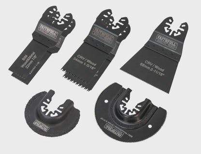 Faithfull 7 Piece Multi- Function Tool Blade Set For Multi-Function Oscillating Tools FAIMFKIT7