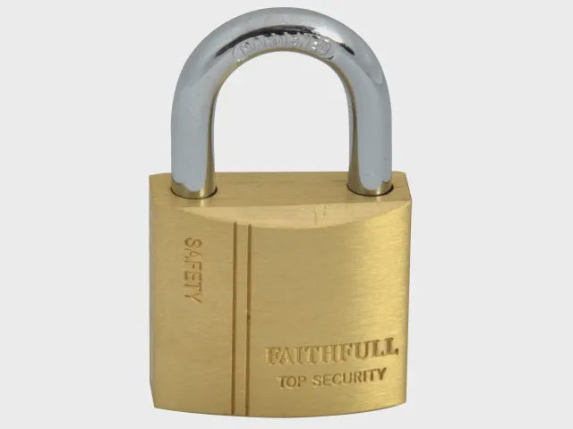 Faithfull 30mm Brass & steel shackle Padlock Lock Features 3 Keys FAIPLB30